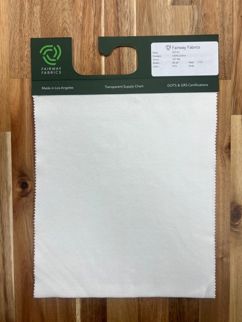 1 x 1 Rib - 100% BCI Cotton (140 GSM) - Fairway Fabrics