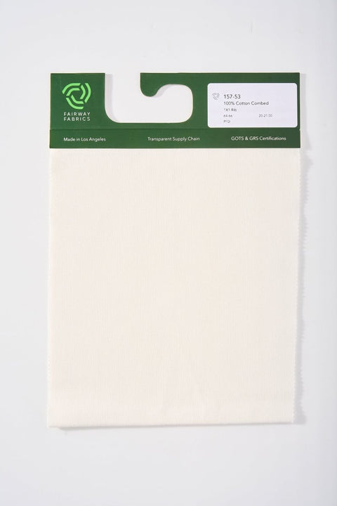 1 X 1 Rib - 100% Combed Cotton - Fairway Fabrics